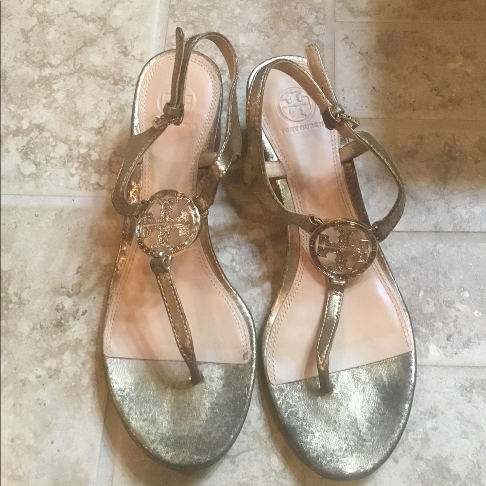 Tory Burch Metallic Sandals Size 10.5